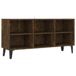 TV Cabinet with Metal Legs Smoked Oak 103.5x30x50 cm 813155