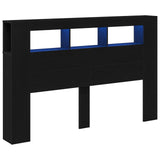 LED Headboard Black Oak 160 x 18.5 x 103.5 cm Engineered Wood 862213