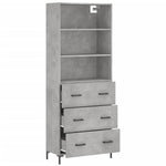 Highboard Concrete Grey 69.5x34x180 cm Engineered Wood 3189385