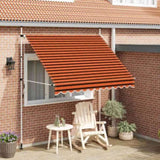 Manual Retractable Awning 250 cm Orange and Brown 145837