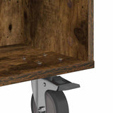 Side Table with Wheels Smoked Oak 50.5 x 50 x 30 cm 891028