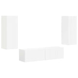 TV Cabinet Set Wall-mounted 2 pcs White Engineered Wood 3408970
