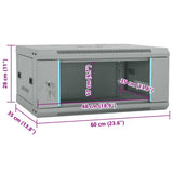 Network Cabinet with Storage Grey 60 x 35 x 28 cm Steel 42017633
