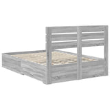 Bed Frame with Drawer Grey Sonoma 140 x 200 cm Engineered Wood 3411640