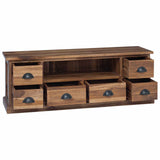 TV Stand with Drawer Natural 110 x 30 x 40 cm Solid Teak Wood 42017955