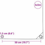 Tarpaulin 650g / m Brown 3 x 5 m Canvas with PVC Coating 42017708