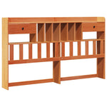 ZNTS Bookcase Bed without Mattress Wax Brown 180x200 cm Super King Solid Wood Pine 3321764