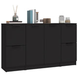 Sideboards 3 pcs Black Engineered Wood 3115845