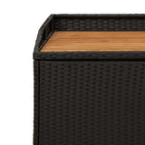 Storage Bench Black 100x50x52 cm Poly Rattan and Acacia Wood 365949