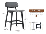 Bar Stools Set of 2, Breakfast Bar Chairs, PU Leather Upholstered Kitchen Stools with Backs, T3398P342291