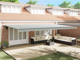 Retractable Awning Green and White 600 x 300 cm 3331697