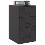 ZNTS Bedside Cabinet Black 34.5x39x62 cm Steel 841775