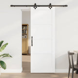 Sliding Door White and Black 78 x 211 cm Solid Pine Wood 3333501