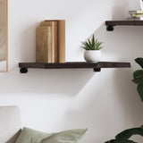 Wall Shelf Dark Brown 60x40x cm Treated Solid Wood Oak 363768