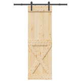 Sliding Door NARVIK Natural and Black 70 x 210 cm 3445347