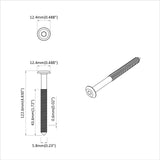 Screw 800 pcs Silver M6 x 120 mm Steel 864423