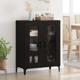 Sideboard Black Oak 69.5 x 34 x 90 cm Engineered Wood and Iron 880826