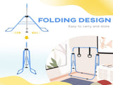 Adjustable Height, Foldable Kids Gymnastics Bar w/ Non-slip Rubber Floor Rings, for 3 Years, Blue T3398P378985