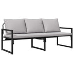 Garden Sofa Set Black Steel 3378954