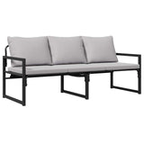 Garden Sofa Set Black Steel 3378954