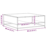 Coffee Table Grey Sonoma 80x80x30 cm Engineered Wood and Metal 848772