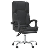 Massage Reclining Office Chair Black Faux Leather 349807