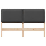 Upholstered Headboard Natural and Dark Grey 140 cm 880014