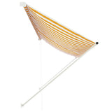Retractable Awning 350x150 cm Yellow and White 143756