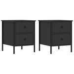 ZNTS Bedside Cabinets 2 pcs Black 40x42x50 cm Engineered Wood 825984