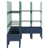 Garden Planter with Trellis Blue Grey 160x120x142.5 cm PP 367966