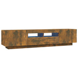 2 Piece TV Cabinet Set with LED Lights Smoked Oak Engineered Wood 3120167