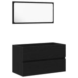 Bathroom Furniture Set 2 pcs Black Oak Engineered wood 863137