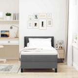 Box Spring Bed with Headboard Dark Grey 190 x 90 cm Fabric 3341077