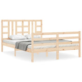 Bed Frame without Mattress Double Solid Wood Pine 3193896