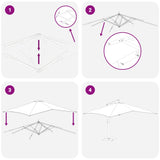 Cantilever Garden Parasol with Wooden Pole 400x300 cm Taupe 318431