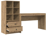 Desk with Drawer with Shelf with Storage 2 pcs Artisan Oak 3337336