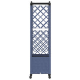 Raised Bed with Trellis and Roof Grey 122 x 40 x 144 cm PP 3423023
