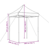 ZNTS Foldable Party Tent Pop-Up Taupe 200x200x306 cm 4004986