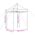 ZNTS Foldable Party Tent Pop-Up Beige 200x200x306 cm 4004983