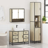 3 Piece Bathroom Furniture Set Sonoma Oak Engineered Wood 3301111
