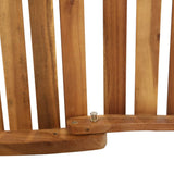 Sun Lounger with Cream Cushions Solid Wood Acacia 363284