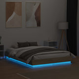 Bed Frame with LED without Mattress Sonoma Oak 120x190 cm Small Double 3209823