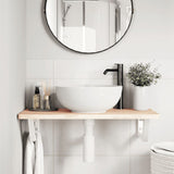 Basin Shelf Wall Mounted Steel and Solid Wood Beech 3302354