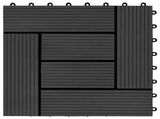 Decking Tile 22 pcs Black 30 x 30 cm WPC 3444834