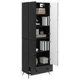 Cabinet Set 2 pcs Black Engineered Wood 3416854