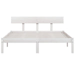 Bed Frame without Mattress White Solid Wood Pine Double 810123