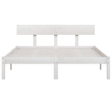 Bed Frame without Mattress White Solid Wood Pine Double 810123