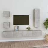 5 Piece TV Cabinet Set Concrete Grey Engineered Wood 3114449