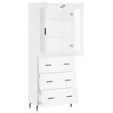 Highboard White 69.5x34x180 cm Engineered Wood 3198417