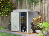 Metal Garden Shed, Outdoor Lean-to Shed for Tool Motor Bike, with Adjustable Shelf, Lock, Gloves, T3398P325316